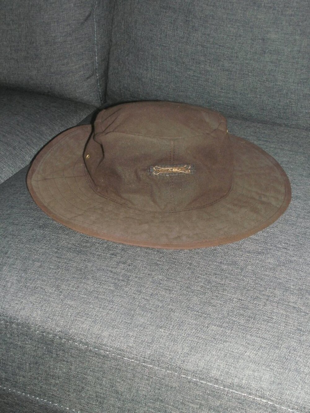 Driza-Bone Australia Oiled Waxed Cotton Canvas Brown Outdoor Bush Hat Vented XL